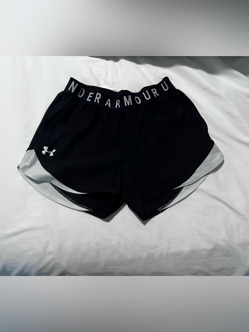 Under Armour Women's Black Athletic Training Shorts with Branded Waistband